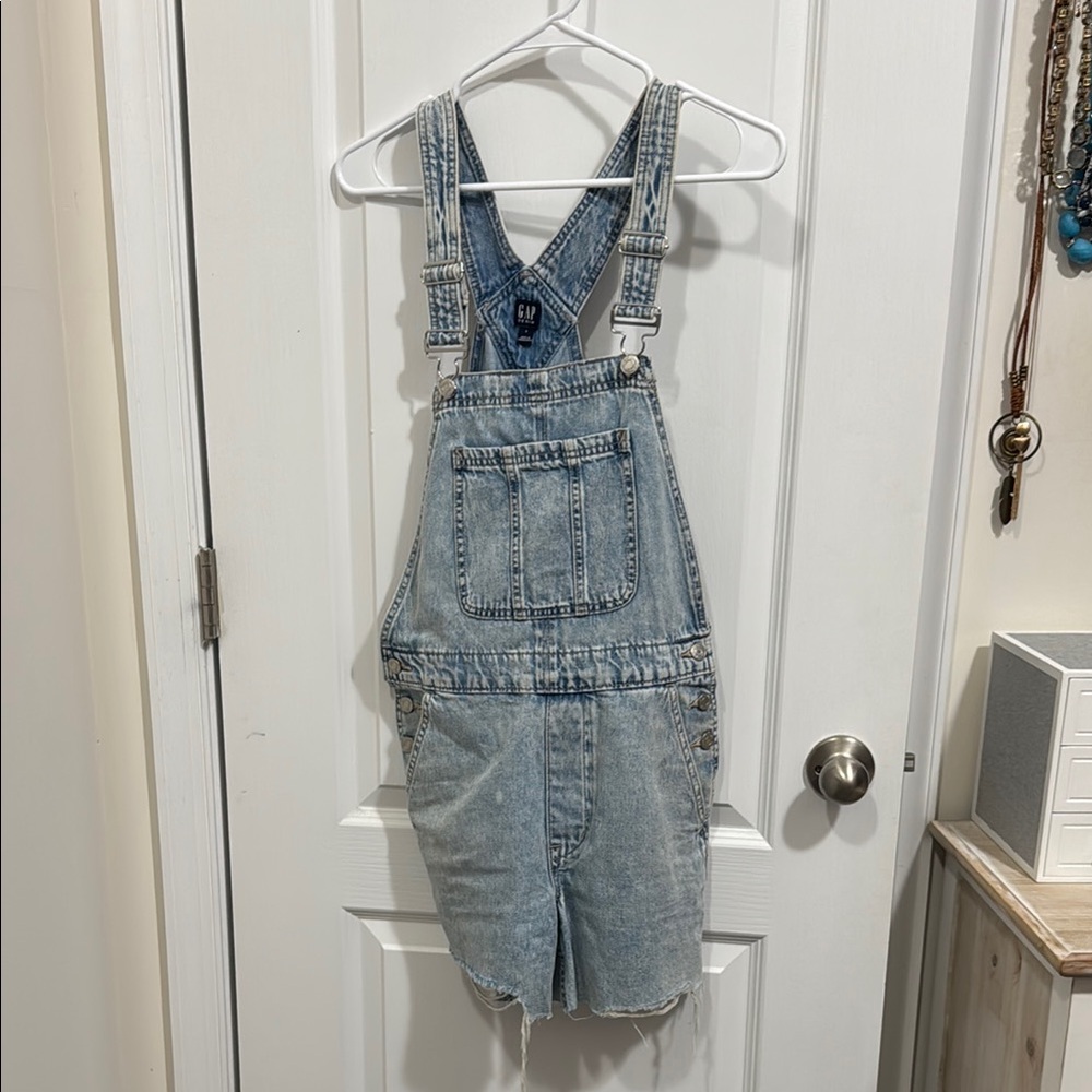 GAP Blue Denim Shorts Overalls